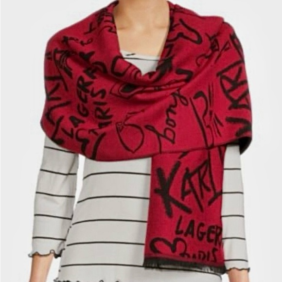 Karl Lagerfeld Reversible Graphic Scarf